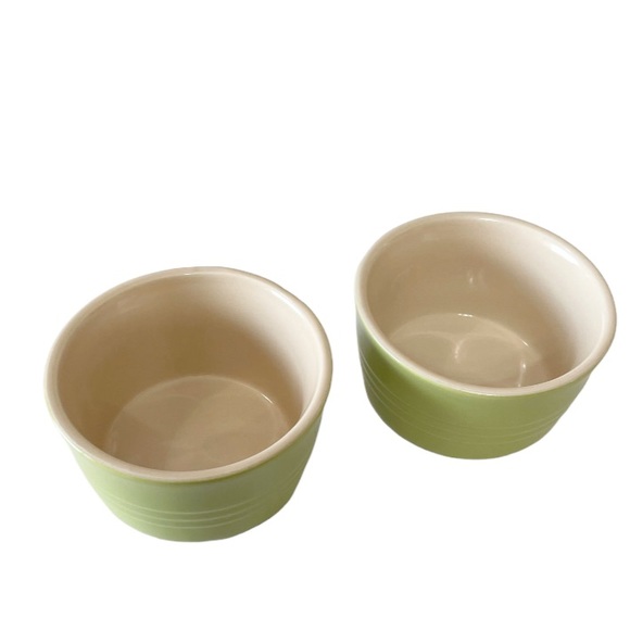 NEW LE CREUSET Set/2 Green Stoneware/Ceramic Ramekins - Picture 2 of 4